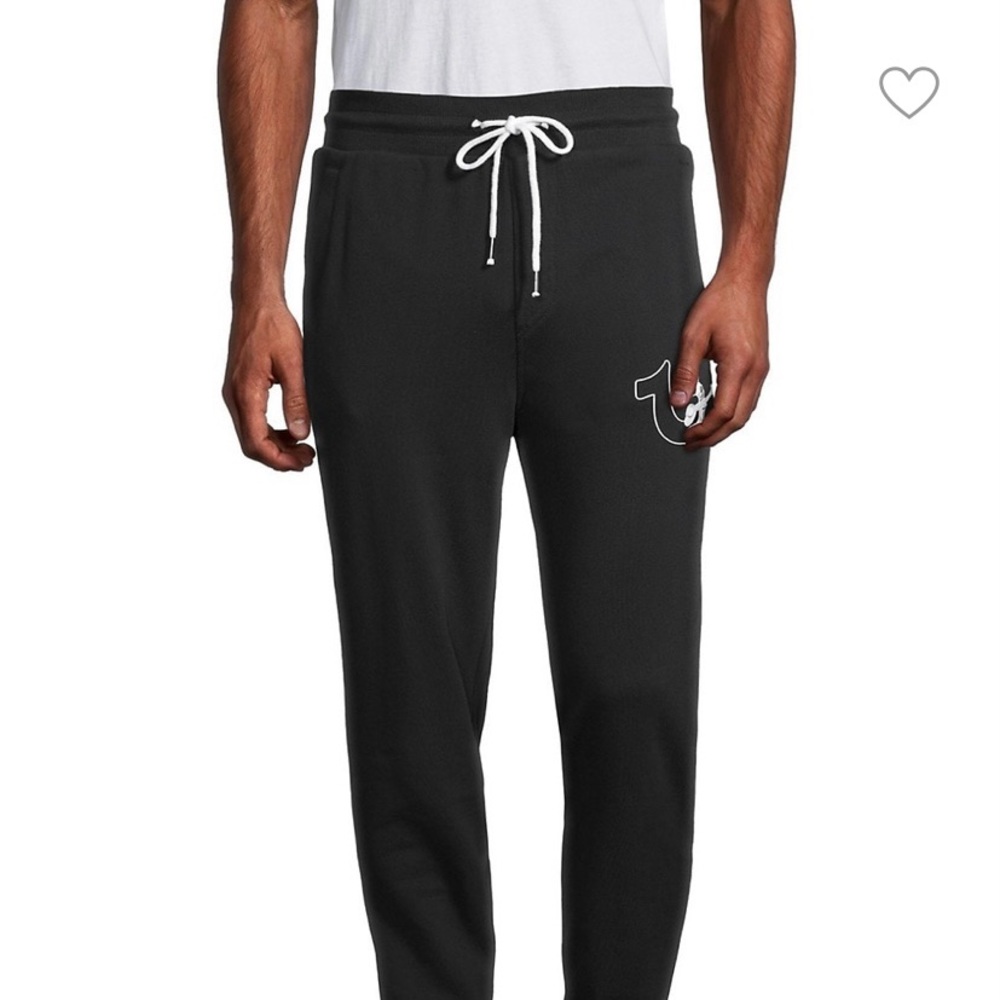 NWT True Religion Logo  Pants Black Men's Size  XL Joggers